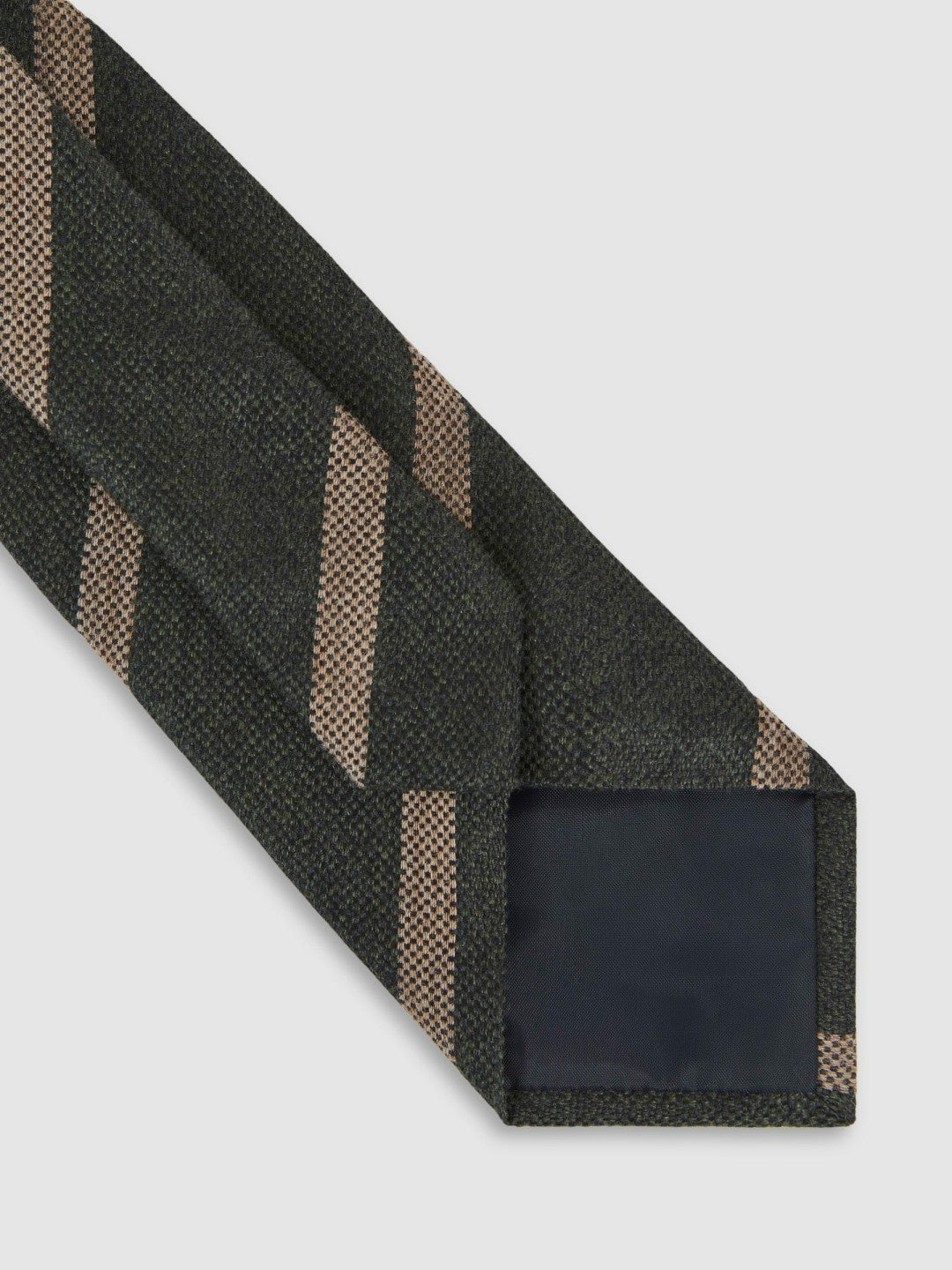 Wool-Silk Striped Tie Forest Green | Men