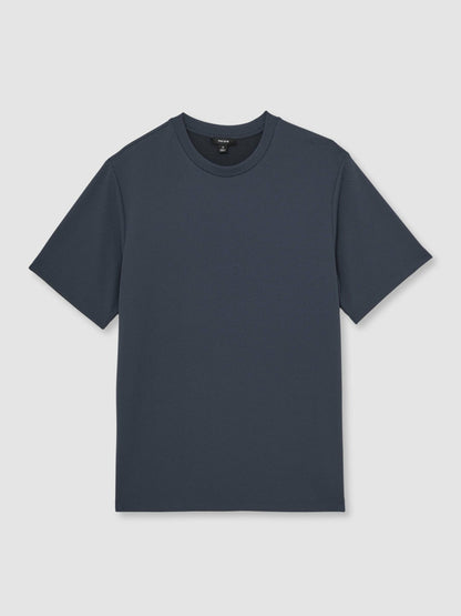 Textured Crew-Neck T-Shirt Airforce Blue | Men