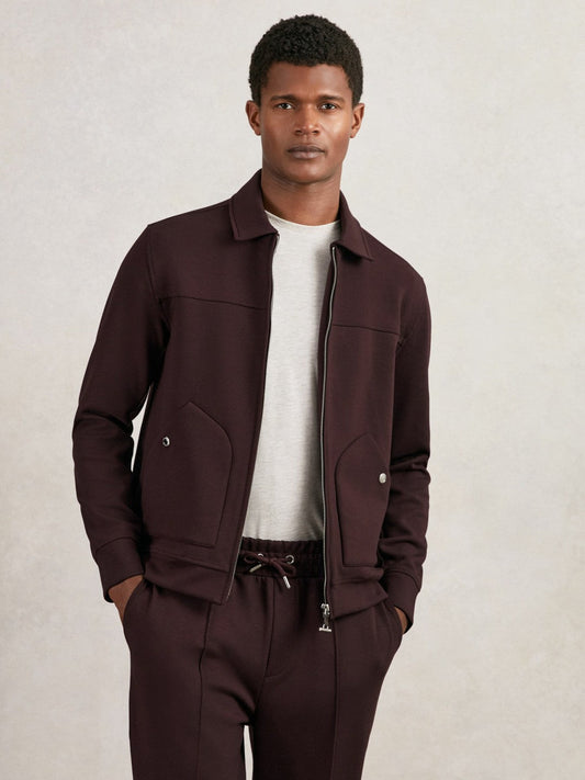 Interlock Zip Through Overshirt Cherry Red | Men