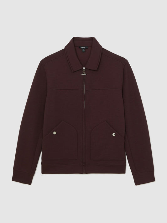 Interlock Zip Through Overshirt Cherry Red | Men