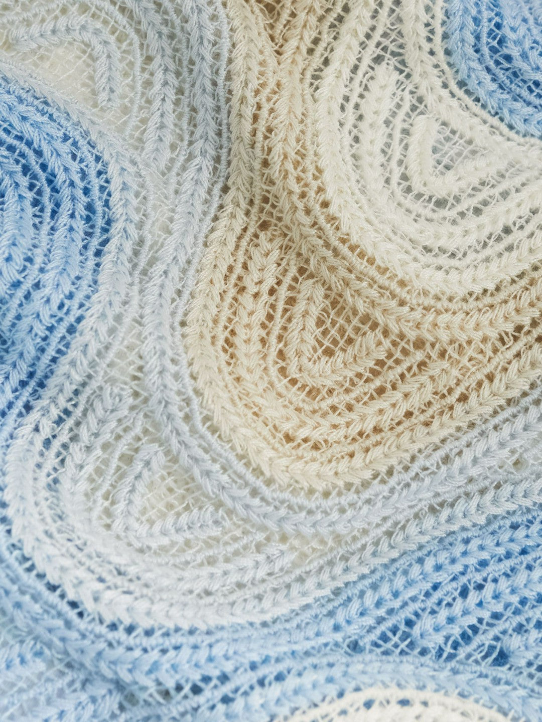 Wave Crochet Cuban Collar Shirt Blue Multi | Men