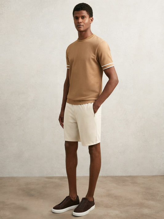Textured Drawstring Shorts Stone | Men