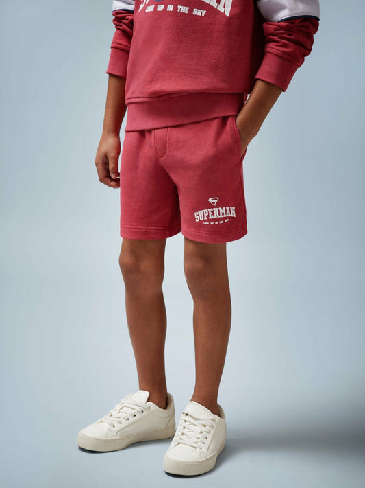 9-13 yrs Superman Cotton Logo Shorts Red | Children & Baby