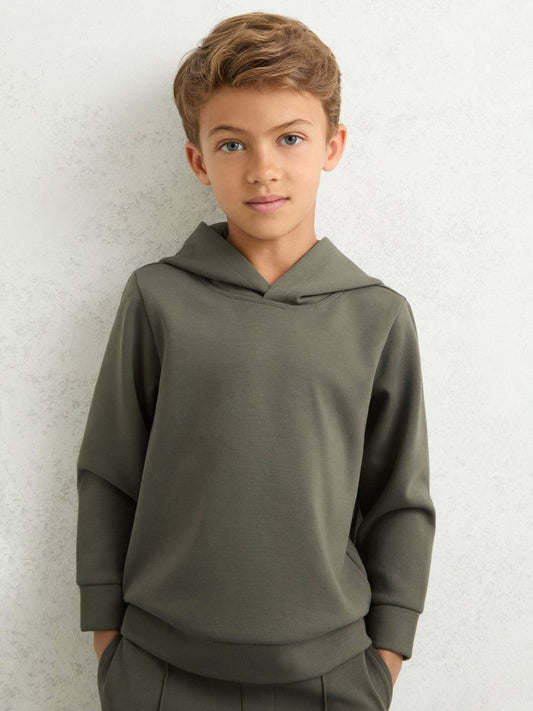 9-13 yrs Interlock Jersey Hoodie Dark Sage | Children & Baby