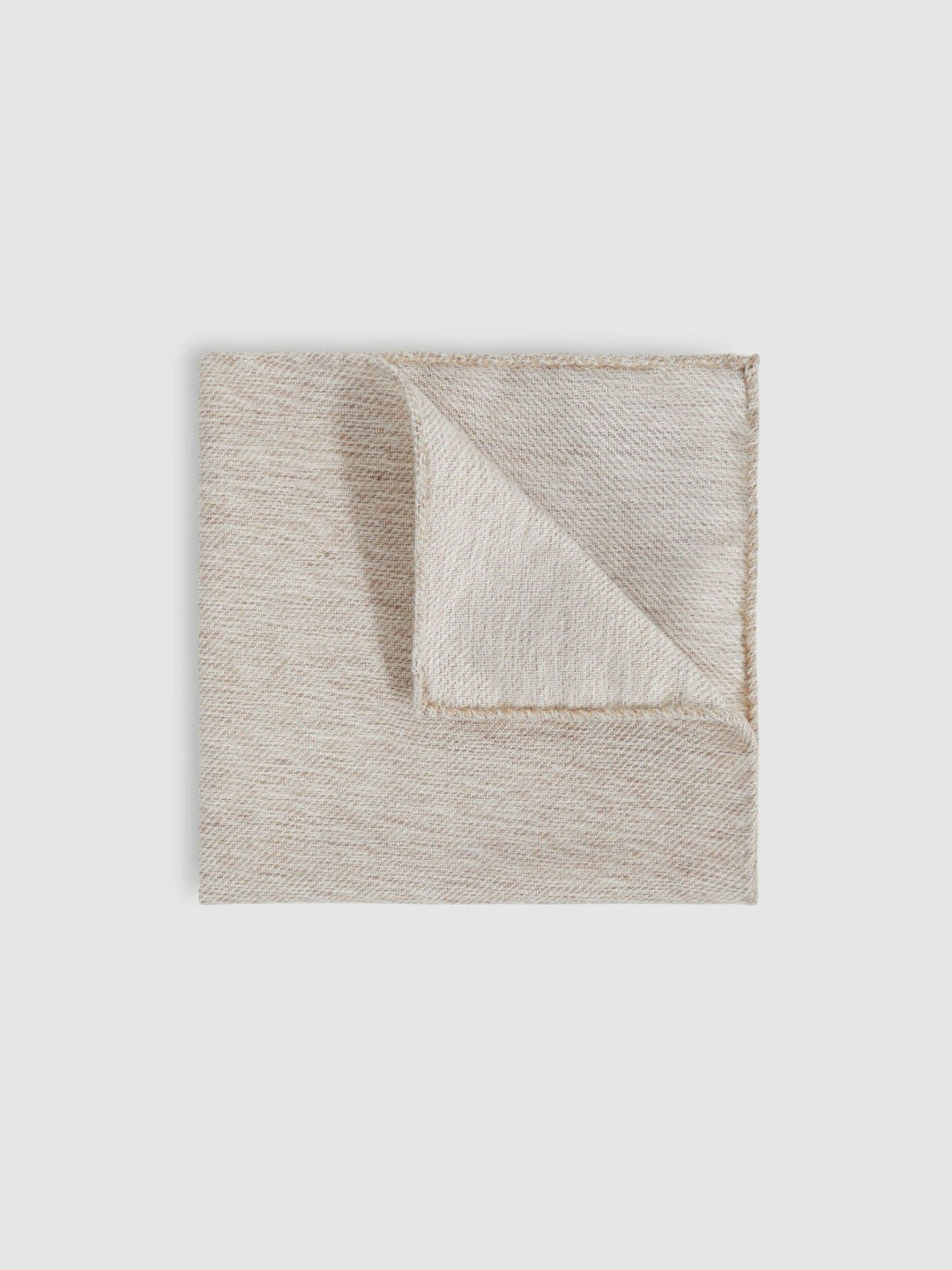 Wool Silk Textured Pocket Square Oatmeal | Men
