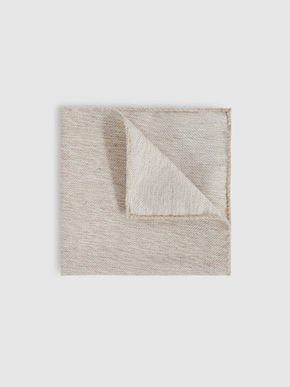 Wool Silk Textured Pocket Square Oatmeal | Men