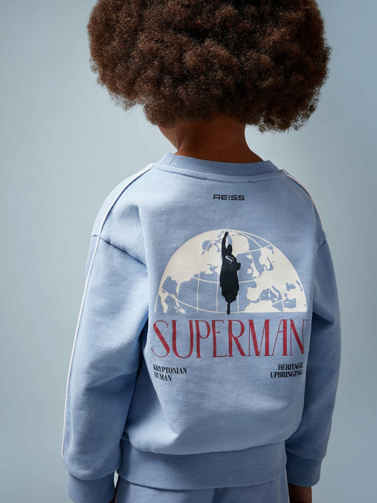 9-13 yrs Superman Logo Print Sweatshirt Light Blue | Children & Baby