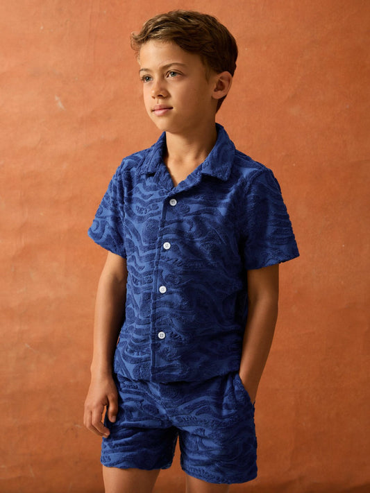 3-9 yrs SmileyWorld Wave Texture Shirt Bright Blue | Children & Baby