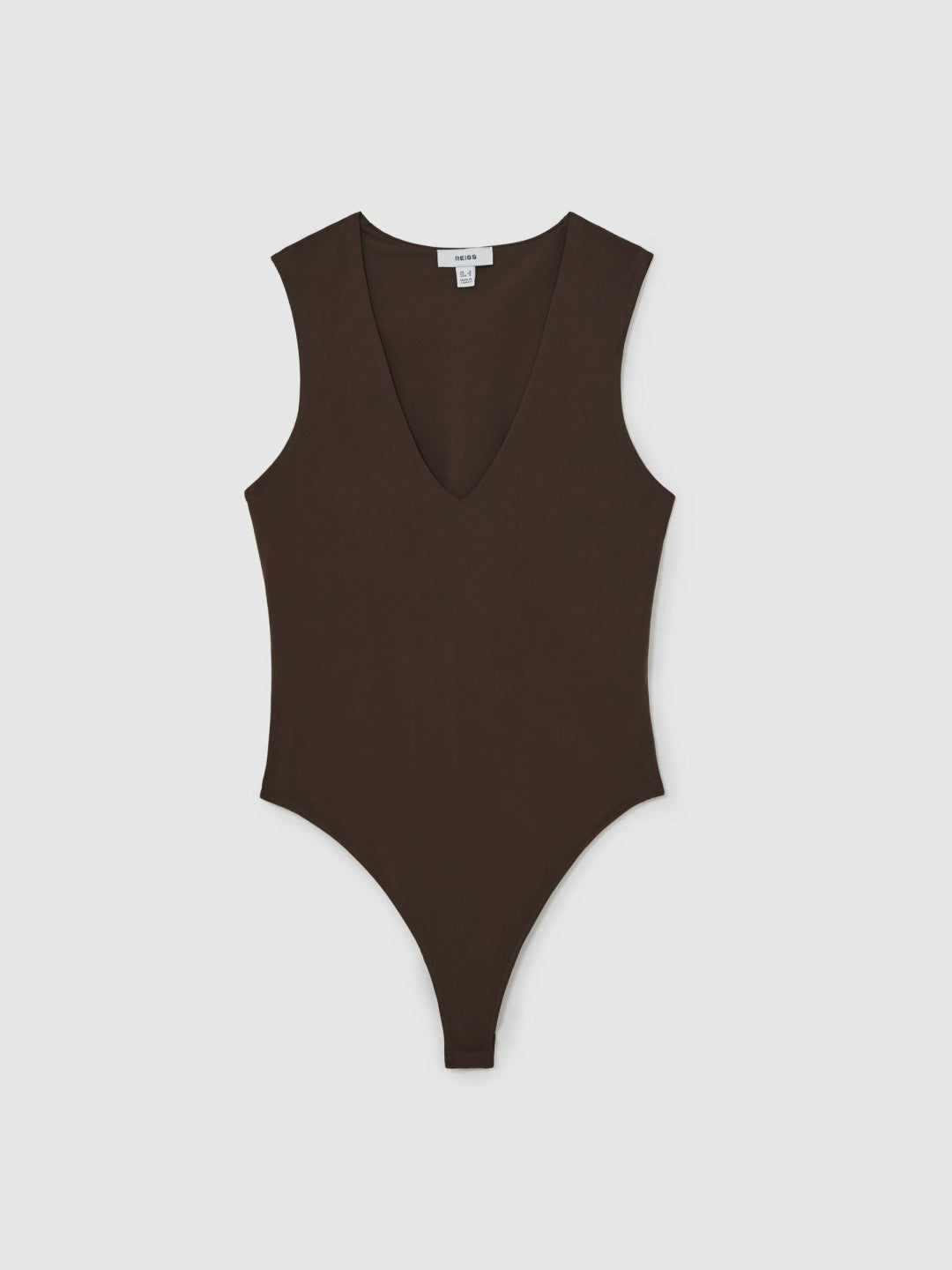 V-Neck Sleeveless Bodysuit Chocolate Brown | Women