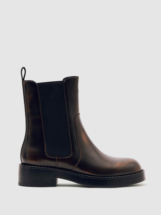 Leather Chelsea Boots Brown | Women