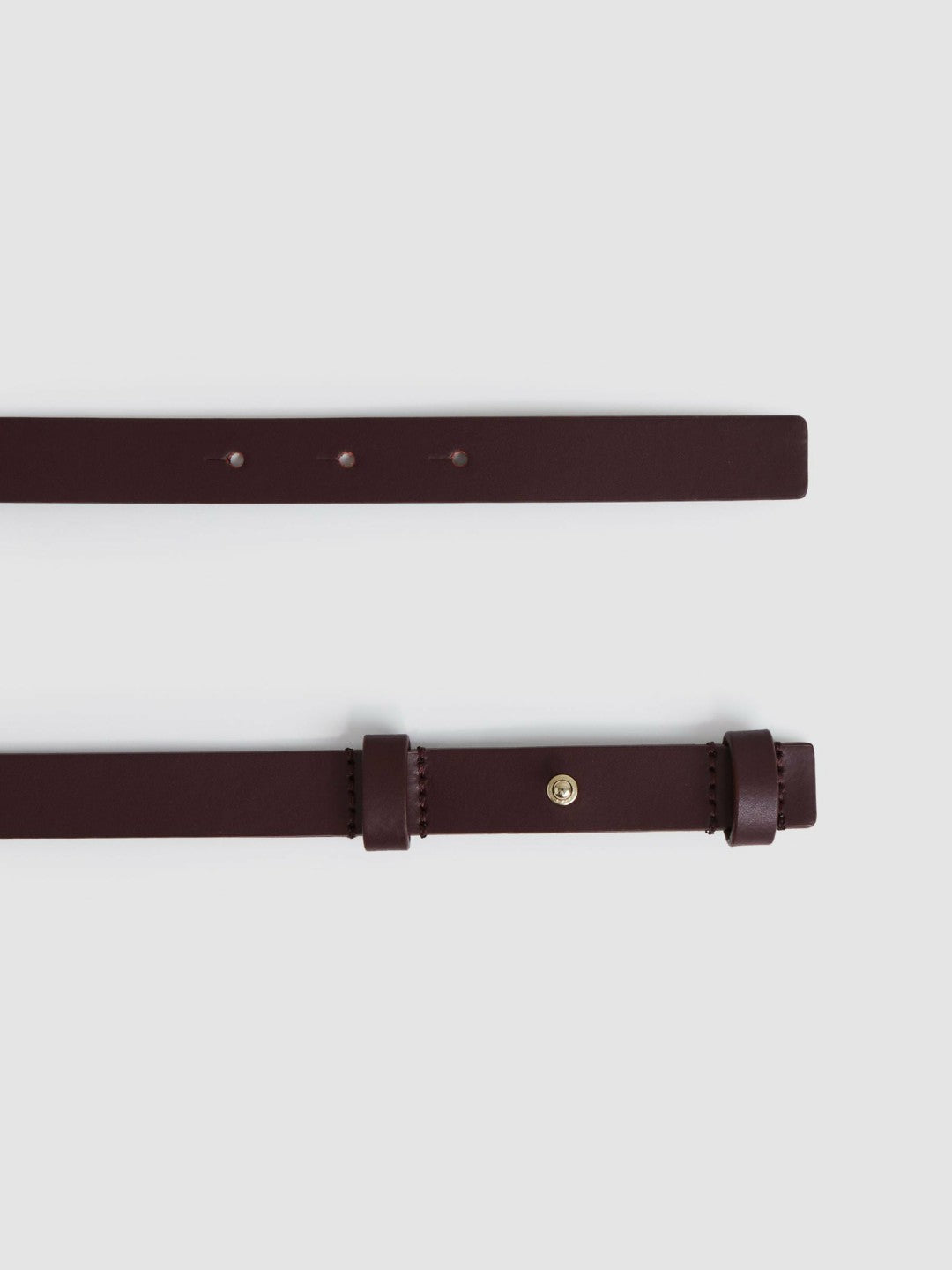Leather Square Hinge Belt Burgundy | Women