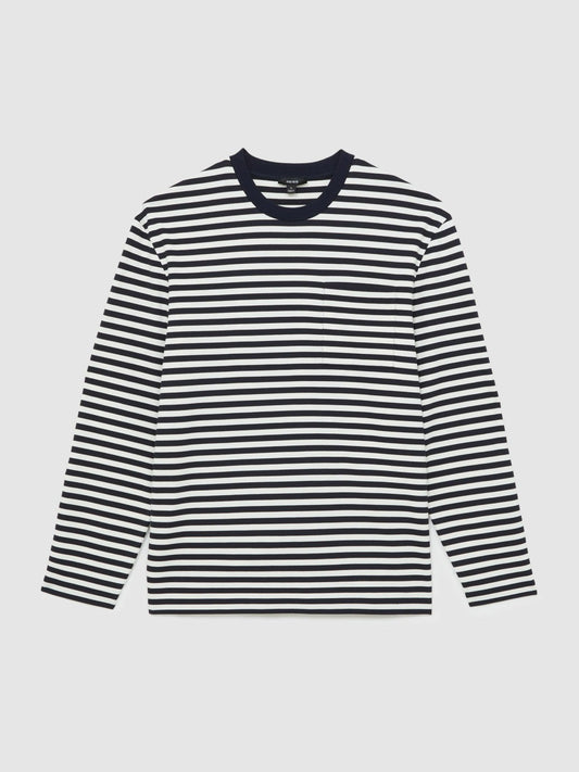 Striped Crew-Neck T-Shirt Navy/White | Men