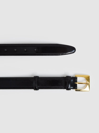 Suede Square Buckle Belt Black | Women