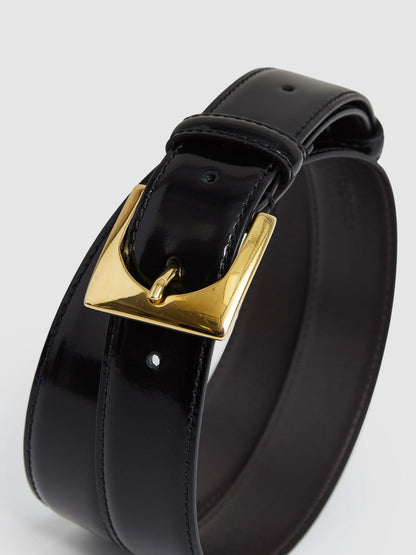 Suede Square Buckle Belt Black | Women