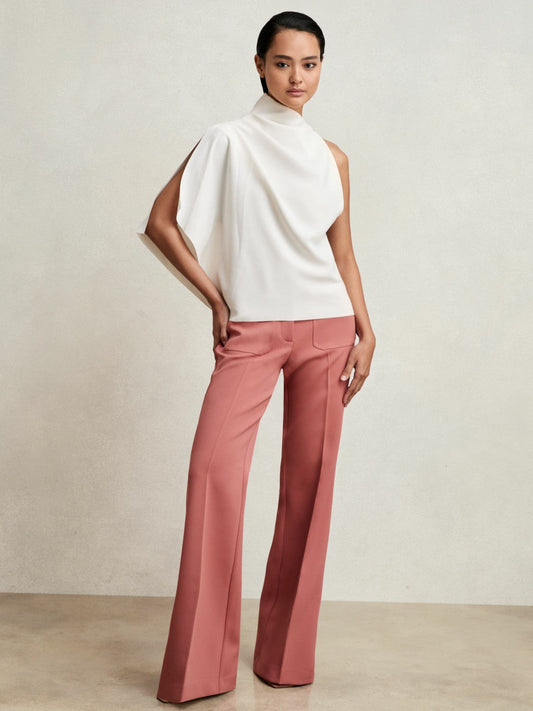 One-Shoulder Draped Top Ivory | Women