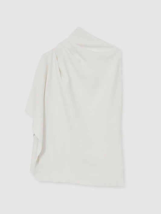 One-Shoulder Draped Top Ivory | Women