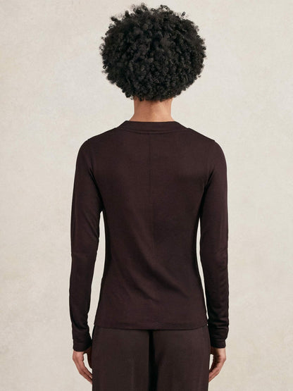 Jersey V-Neck Top Plum | Women