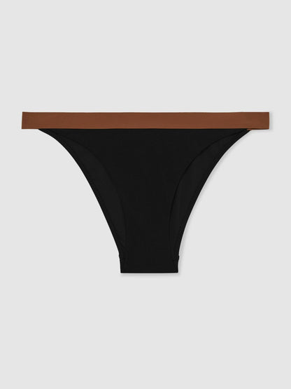 Contrast-Trim Bikini Bottoms Black/Tan | Women