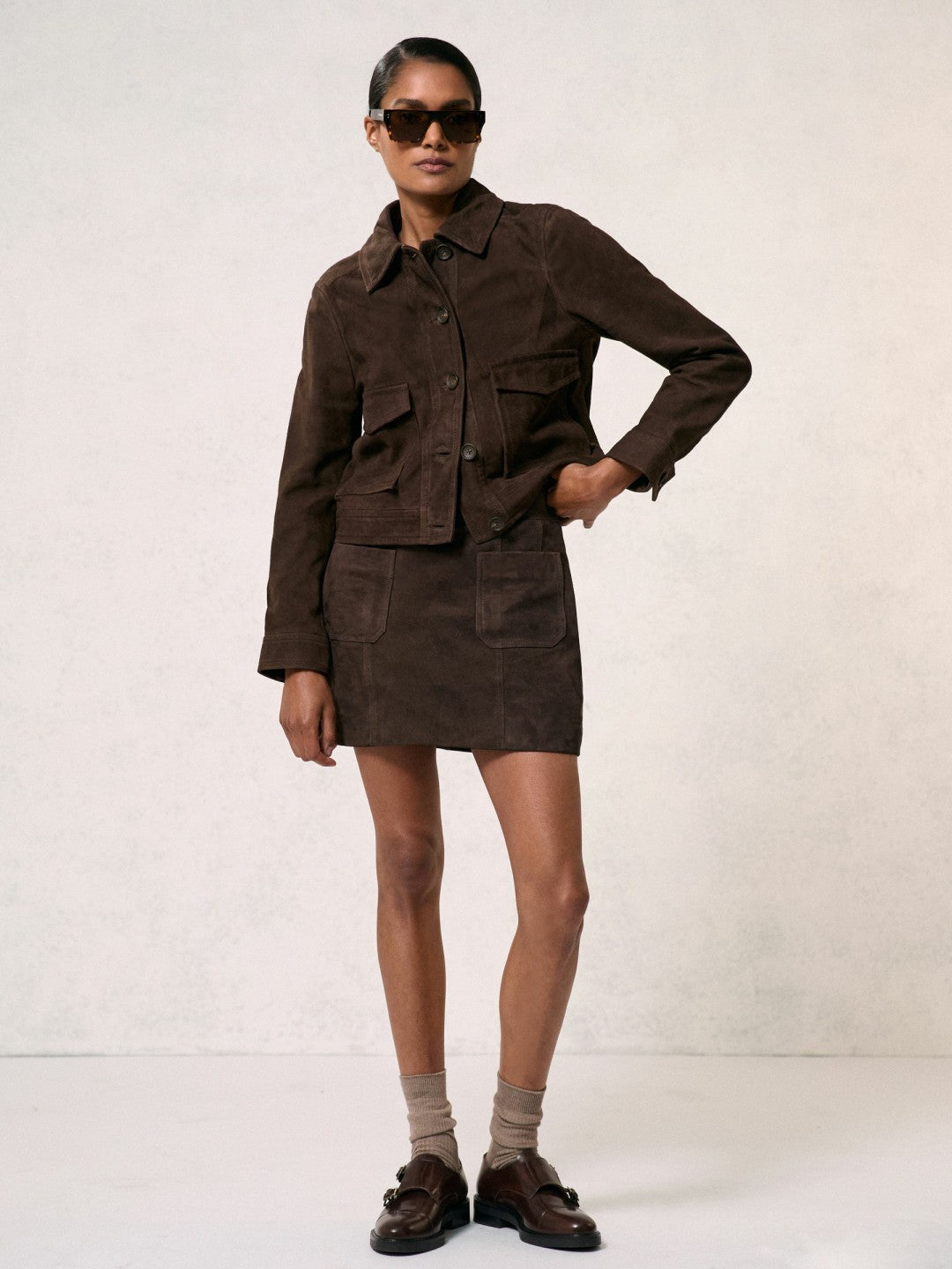 Leather Double-Strap Monk Shoes Tan | Women