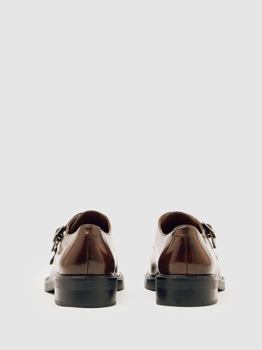 Leather Double-Strap Monk Shoes Tan | Women