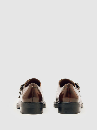 Leather Double-Strap Monk Shoes Tan | Women