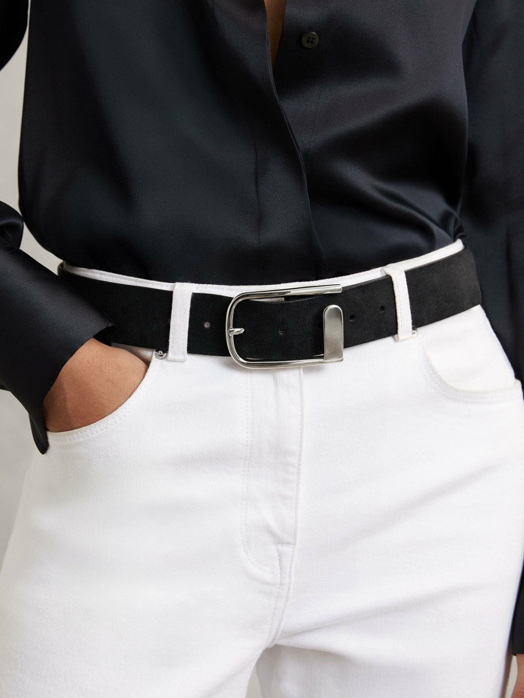 Suede Half-Keeper Belt Black | Women