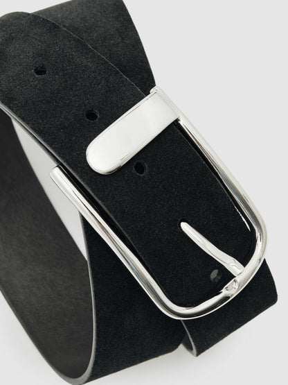 Suede Half-Keeper Belt Black | Women