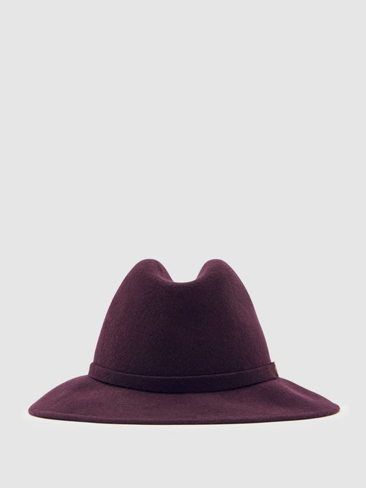 Wool Fedora Hat Burgundy | Women