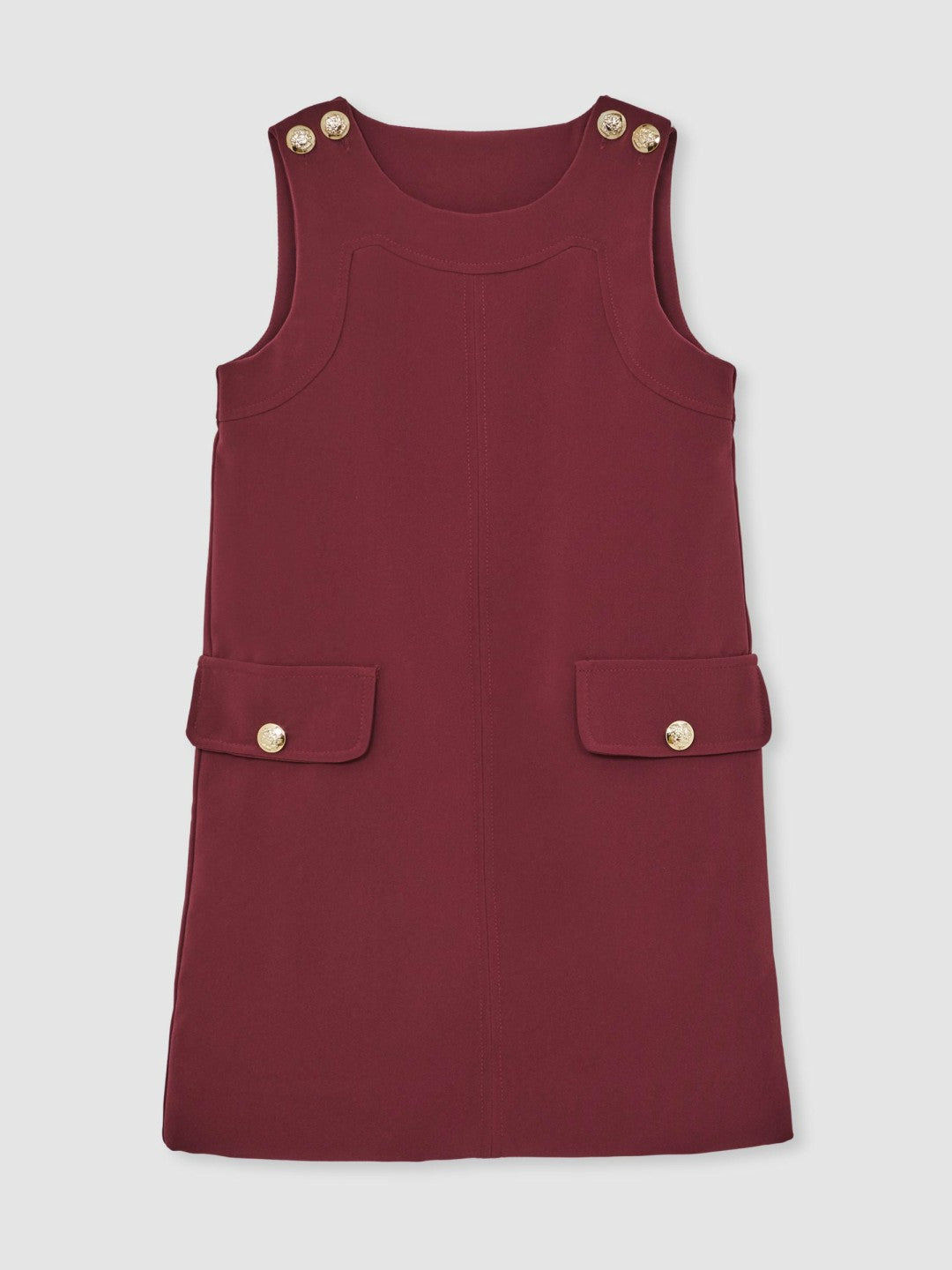 3-9 yrs Button-Detail Sleeveless Shift Dress Berry | Children & Baby