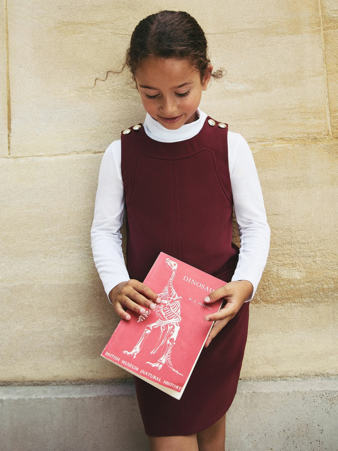 9-13 yrs Button-Detail Sleeveless Shift Dress Berry | Children & Baby