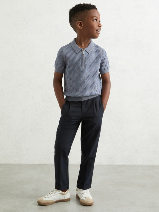 3-9 yrs Relaxed-Fit Pleated Tapered Trousers Navy | Children & Baby