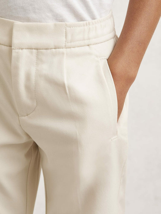 9-13 yrs Relaxed-Fit Pleated Tapered Trousers Off White | Children & Baby