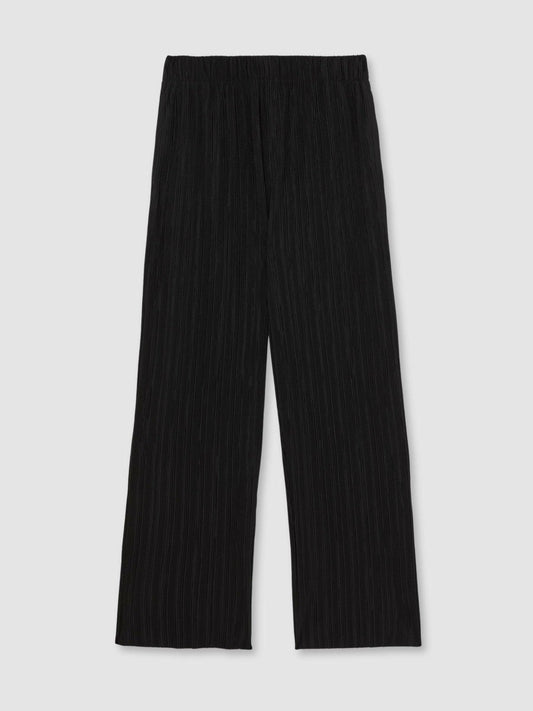 Plissé Wide Leg Trousers Black | Men