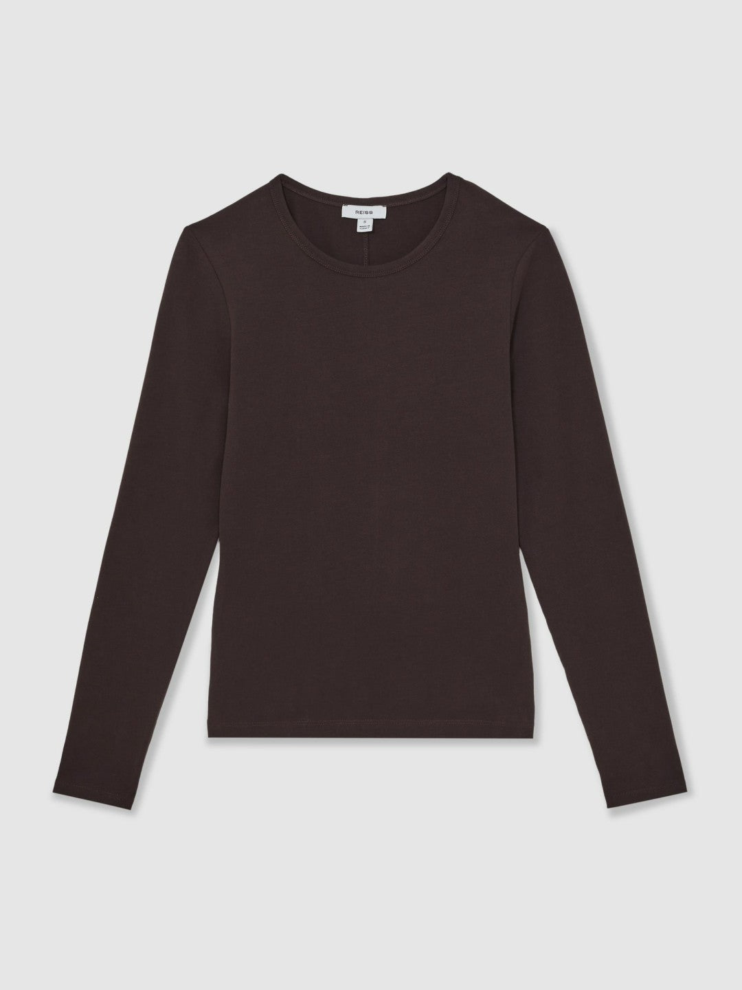 Cotton Crew-Neck Long-Sleeve T-Shirt With Stretch Plum Purple | Women