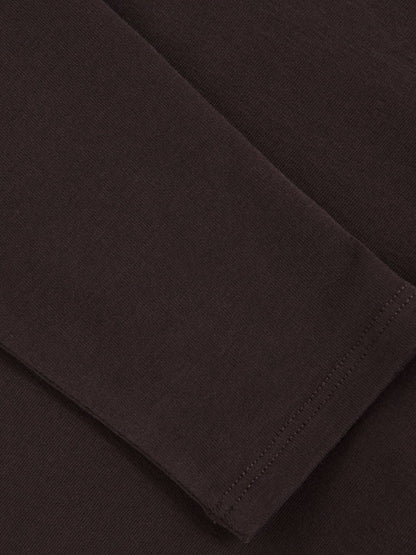 Cotton Crew-Neck Long-Sleeve T-Shirt With Stretch Plum Purple | Women