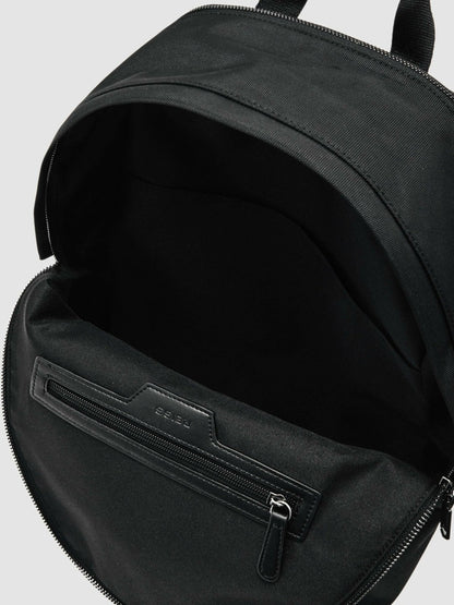 Woven Zipped Backpack Black | Men