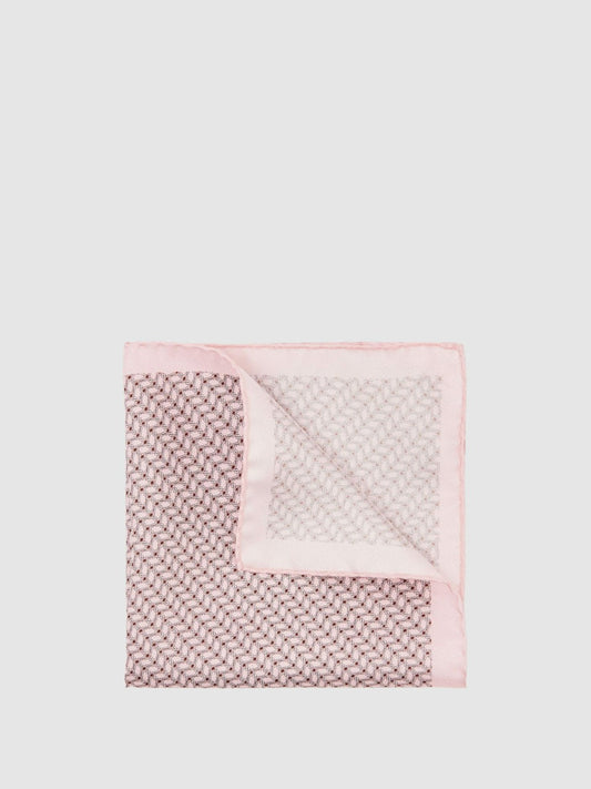 Geo Chain Detail Pocket Square Soft Pink | Men