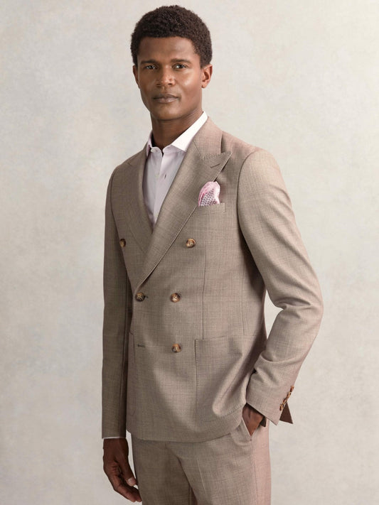 Geo Chain Detail Pocket Square Soft Pink | Men