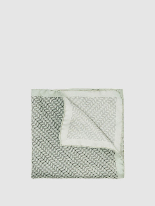 Geo Chain Detail Pocket Square Sage | Men