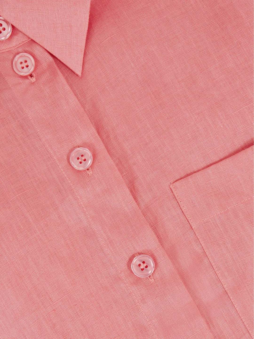 Oversize Linen Cropped Shirt Pink | Women