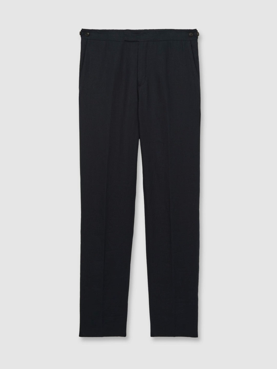 Slim Fit Linen Adjuster Trousers Navy | Men