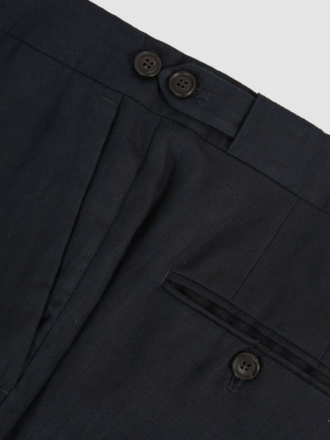 Slim Fit Linen Adjuster Trousers Navy | Men