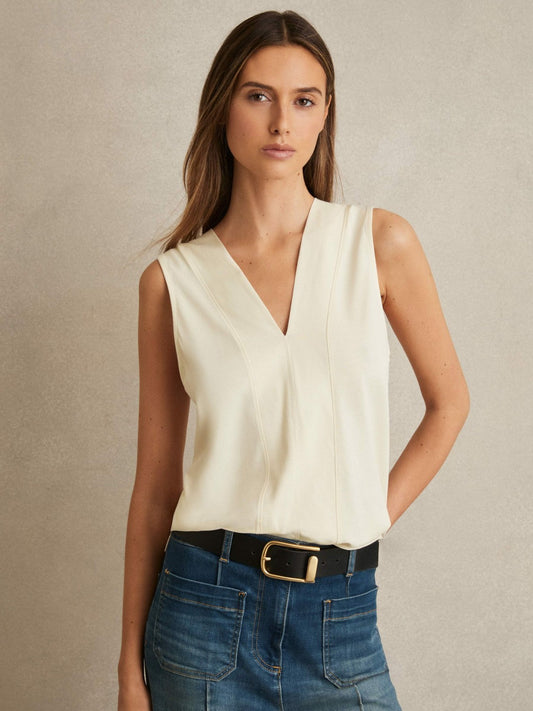 V-Neck Shell Top Ivory | Women