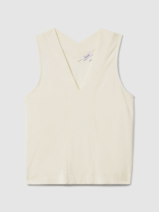 V-Neck Shell Top Ivory | Women
