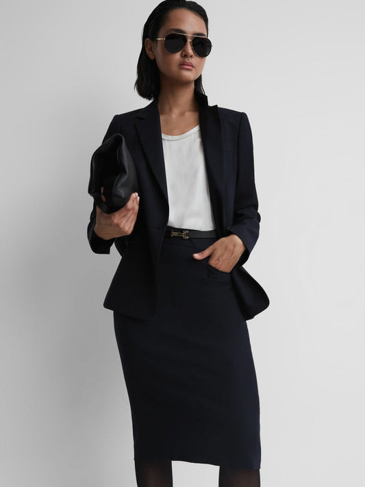 Tailored Pencil Skirt Navy | Women