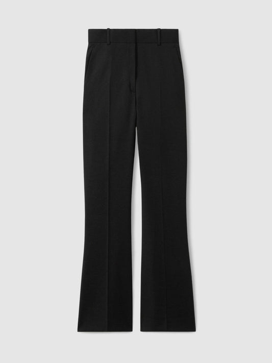Wool-Blend Tailored Flared Suit Trousers Black | Women