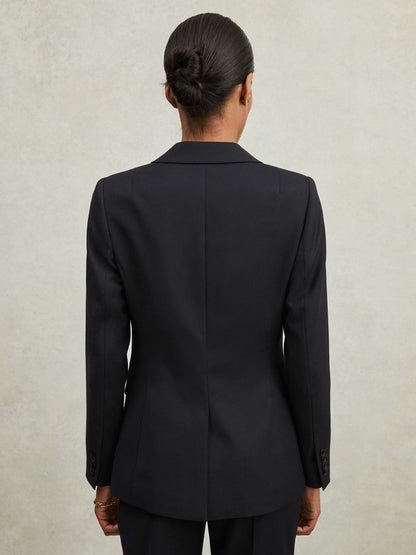 Petite Single Breasted Suit Blazer Navy | Women