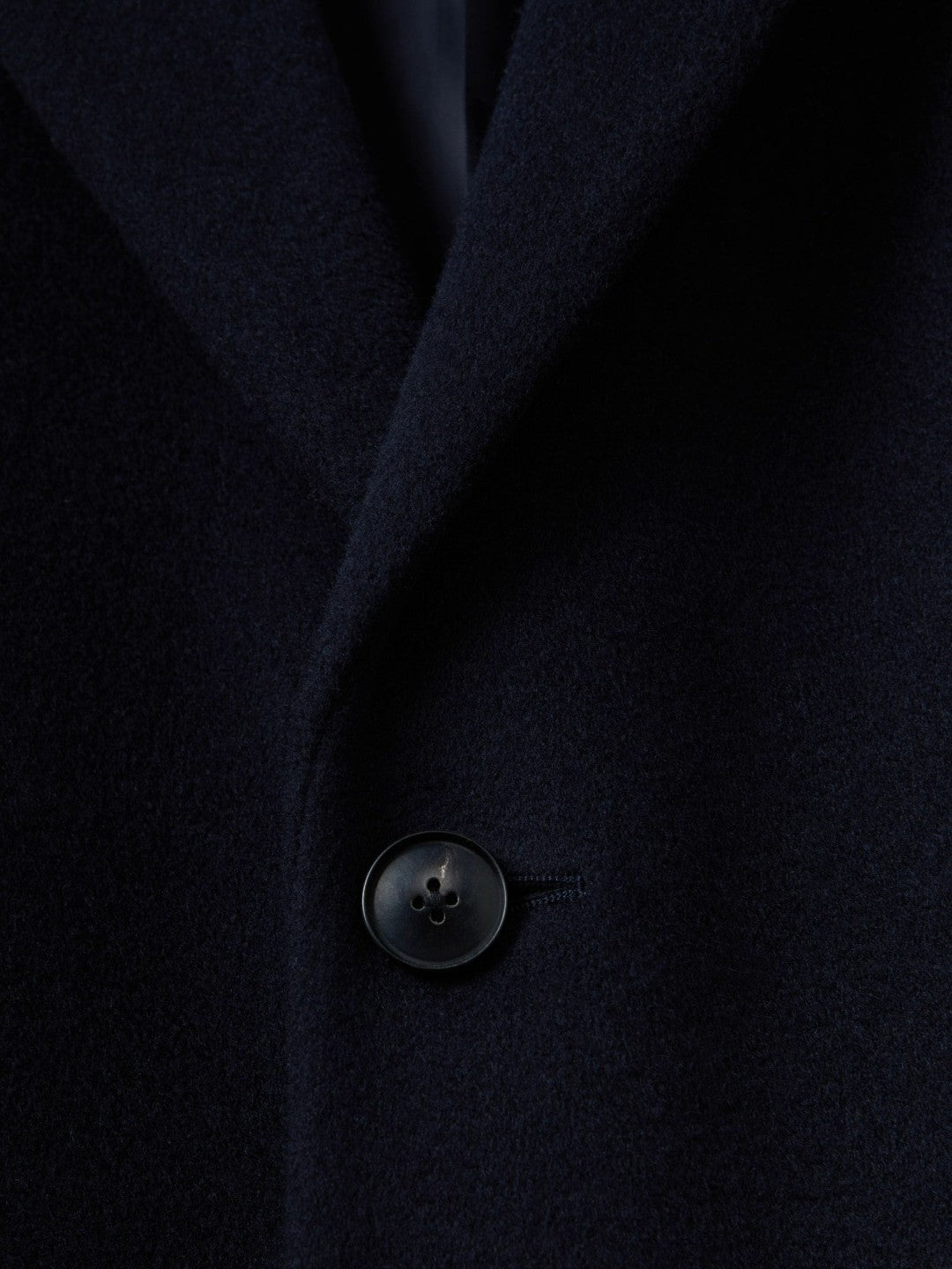 Wool Blend Single Breasted Epsom Overcoat Navy | Men