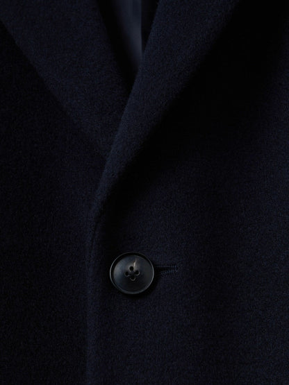 Wool Blend Single Breasted Epsom Overcoat Navy | Men