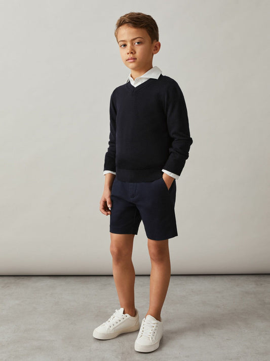 3-9 yrs Cotton Chino Shorts with Stretch Navy | Children & Baby